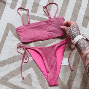 L*Space Barbie glitter bikini set M